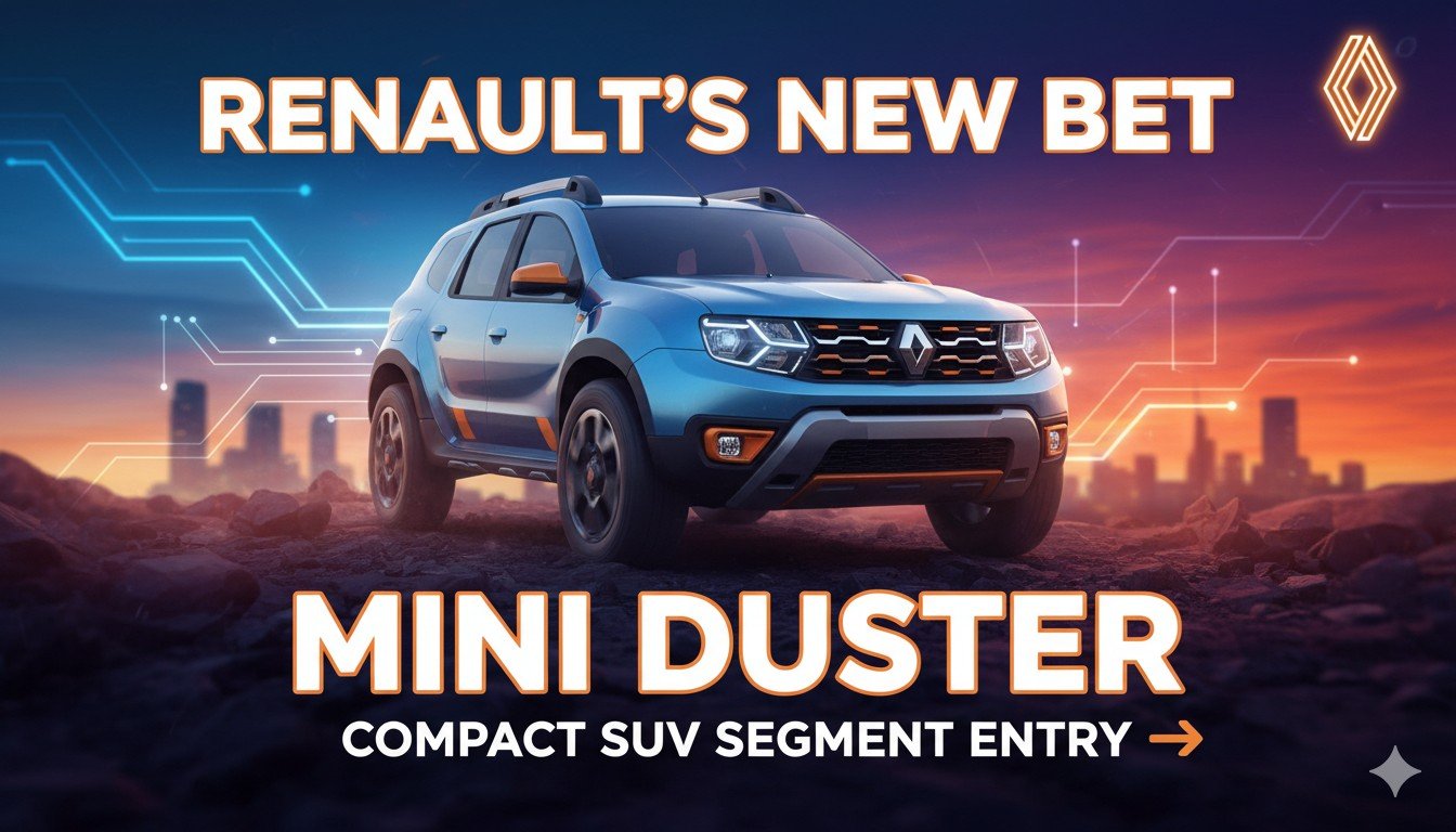 Renault Mini Duster सब-4 मीटर कॉम्पैक्ट SUV का कॉन्सेप्ट रेंडर, रग्ड बॉक्सी डिजाइन के साथ