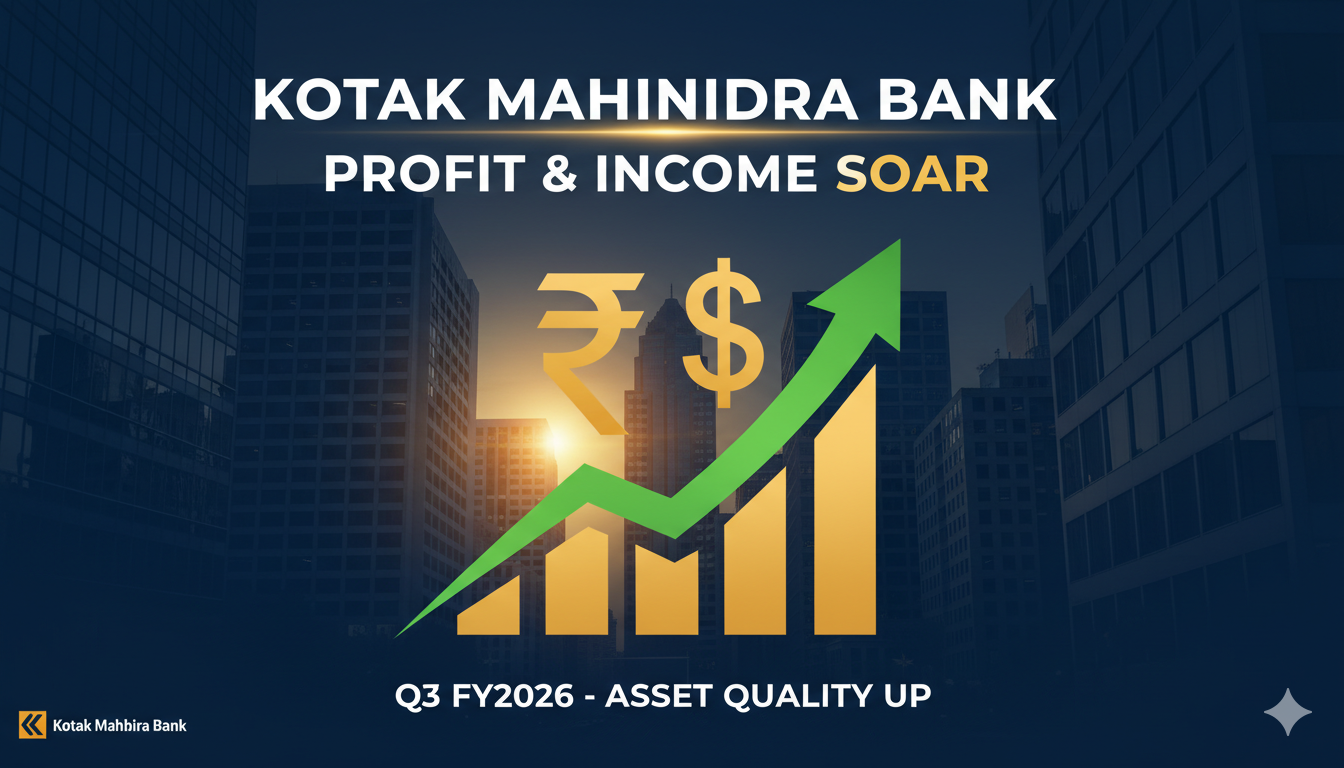 कोटक महिंद्रा बैंक का Q3 FY2026 फाइनेंशियल ग्राफ दिखाते हुए चार्ट