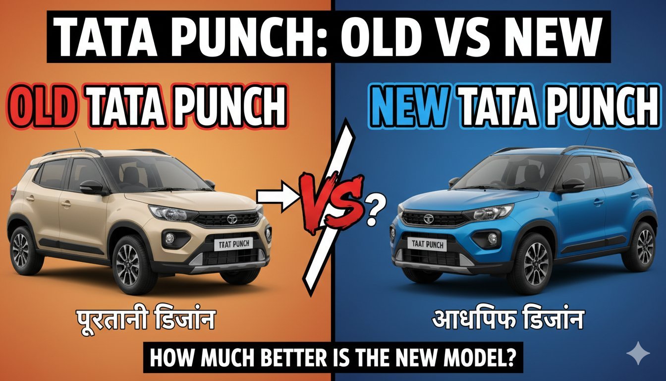 नई और पुरानी टाटा पंच की साइड-बाय-साइड कम्पैरिजन इमेज