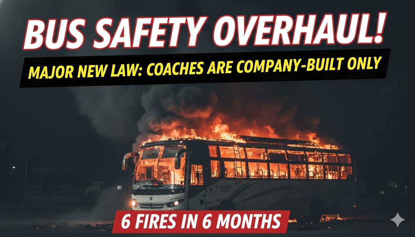 स्लीपर बस में आग लगने की घटना और नए सुरक्षा नियमों की घोषणा