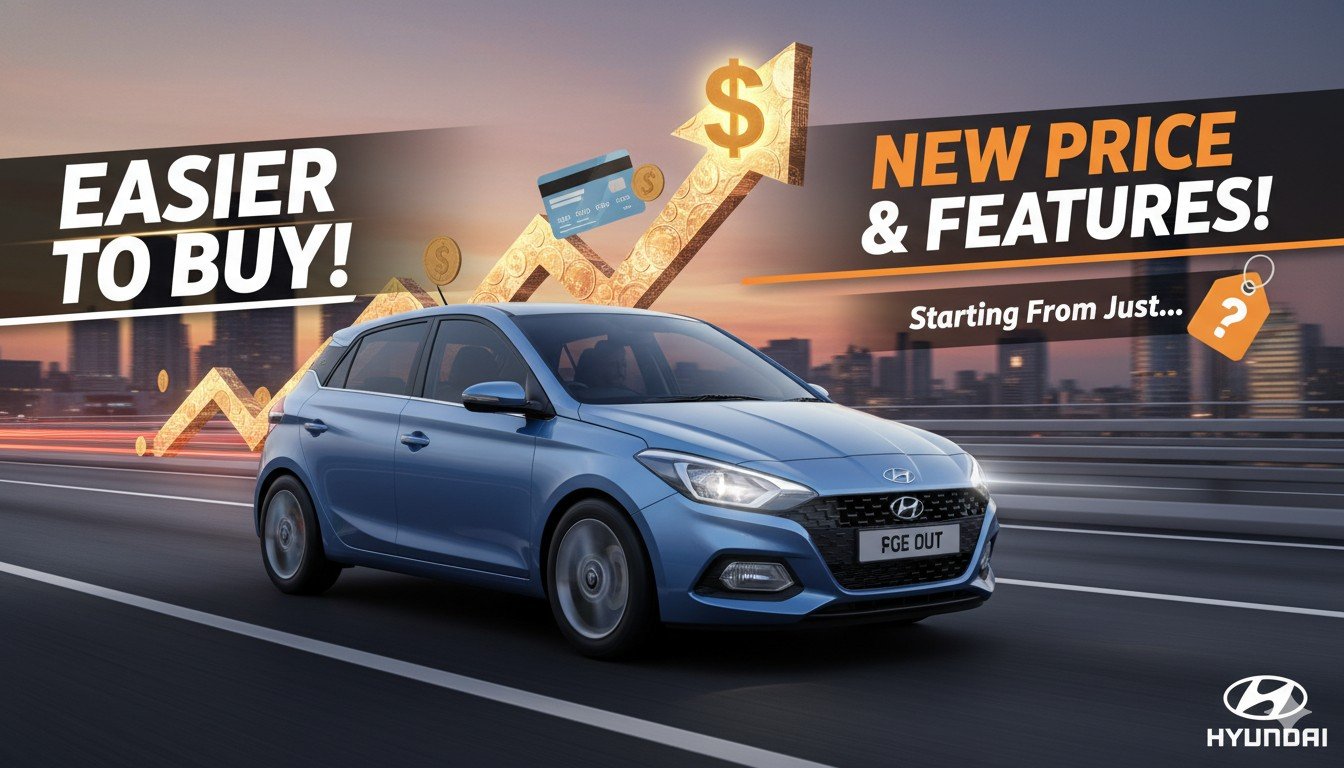 Hyundai i20 2026 model in red color front view