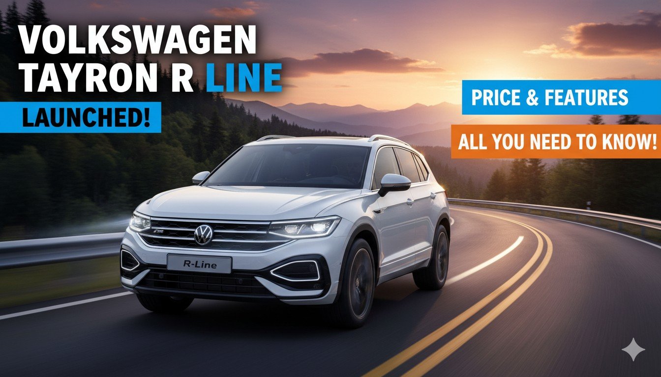 Volkswagen Tayron R-Line 7-seater premium SUV front view with illuminated logo and R-Line styling