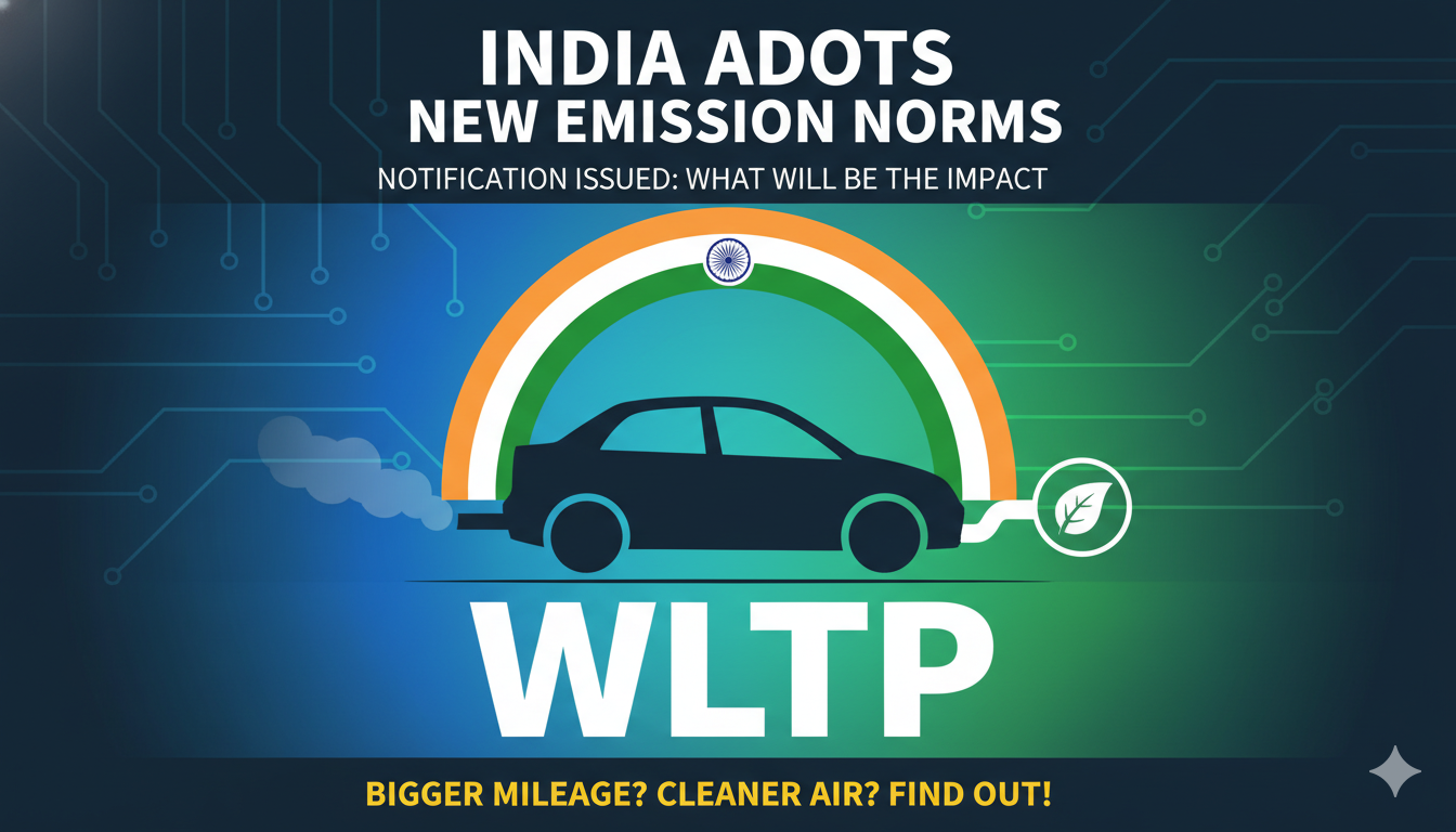 भारत में WLTP टेस्टिंग साइकिल अपनाने की अधिसूचना, कार एमिशन और माइलेज पर प्रभाव