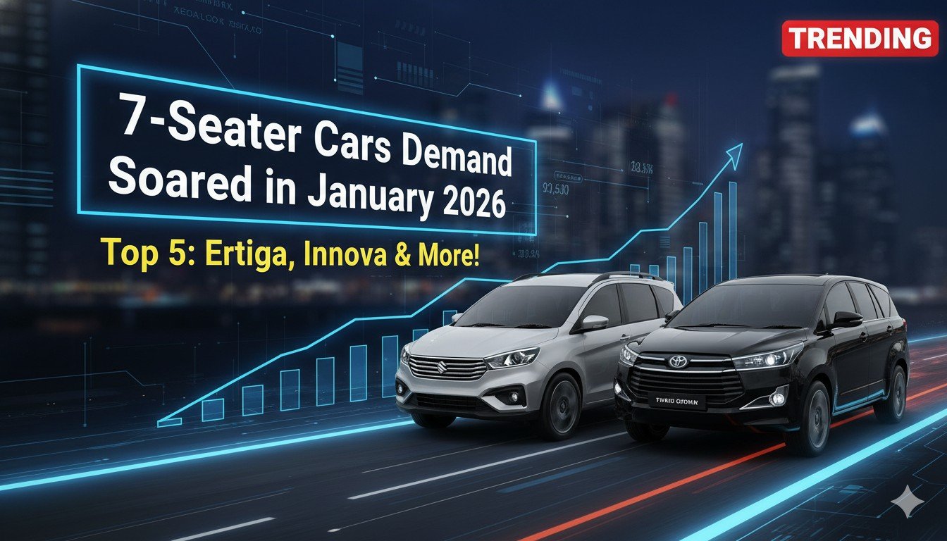 जनवरी 2026 में टॉप 7-सीटर कारें - Maruti Ertiga और Toyota Innova की बिक्री ग्राफ