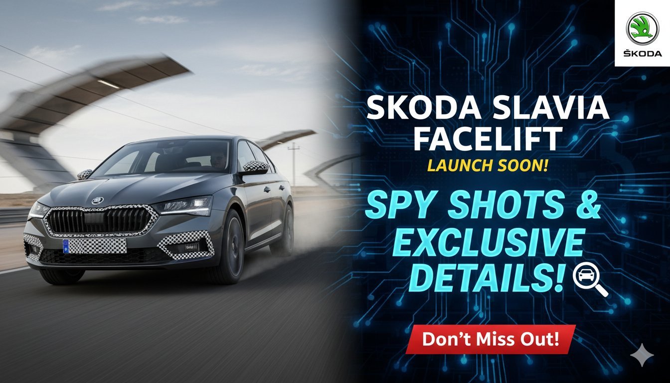 स्कोडा स्लाविया फेसलिफ्ट टेस्ट म्यूल भारतीय सड़कों पर टेस्टिंग के दौरान, नई ग्रिल और LED लाइट्स के साथ