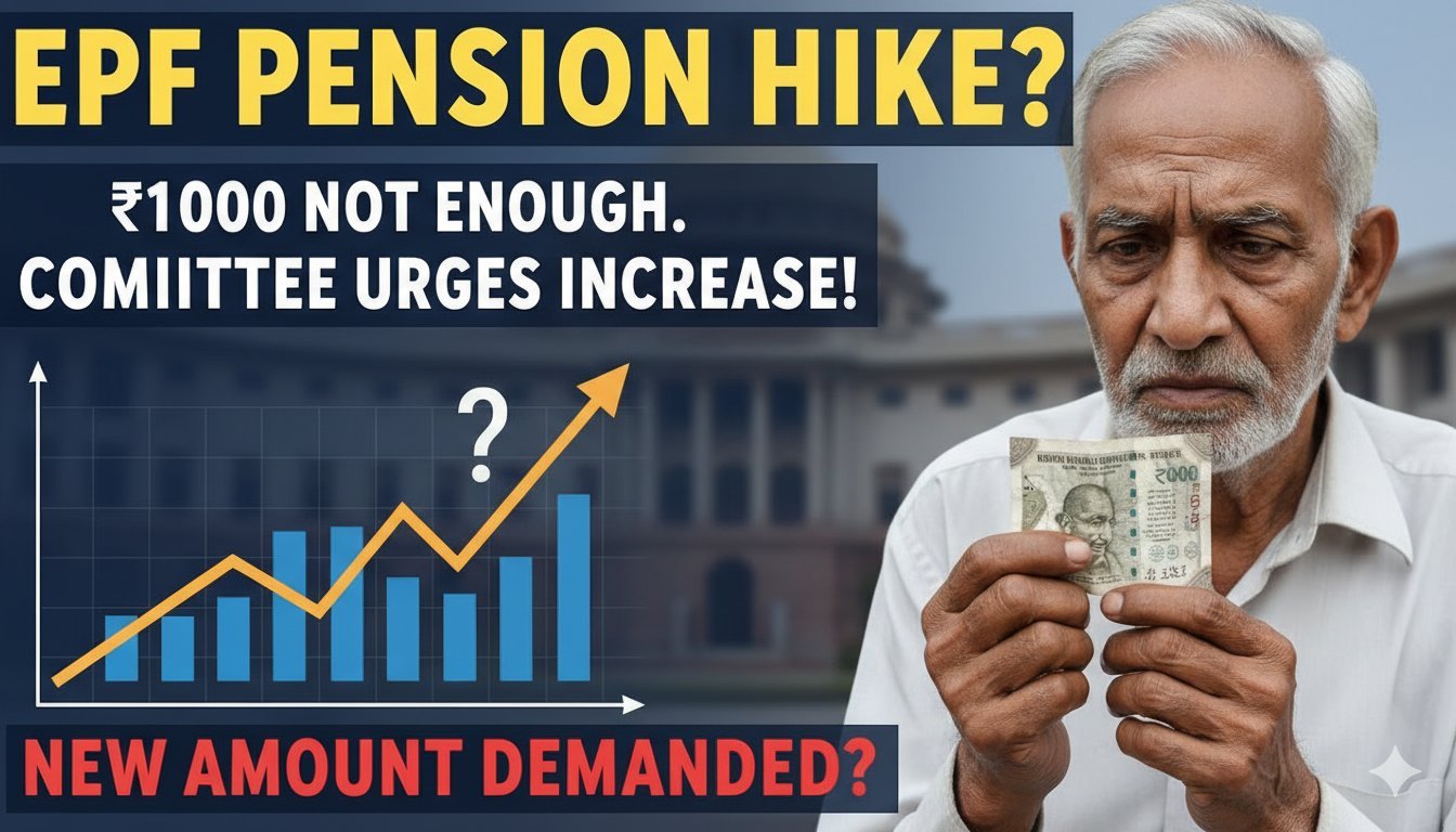 EPF और EPS पेंशन बढ़ोतरी की खबर, न्यूनतम 1000 रुपये से बढ़कर 7500 तक संभावना, पेंशनर्स आंदोलन