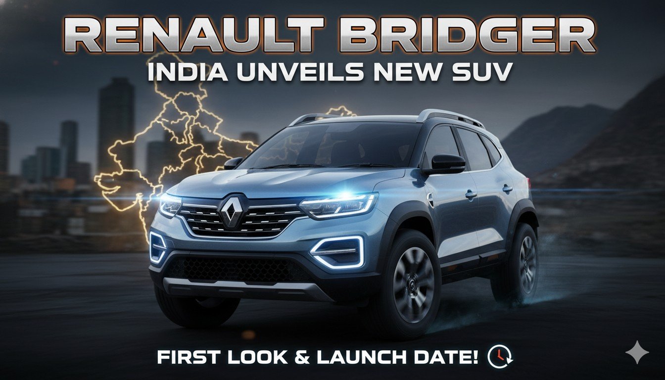 Renault Bridger Concept SUV की पहली टीजर इमेज, बॉक्सी रग्ड डिजाइन के साथ भारत में बनी नई सब-4 मीटर एसयूवी