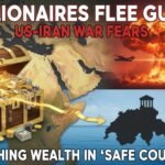 Alt Text for featured image : अमेरिका-ईरान युद्ध के बीच गल्फ से धन स्थानांतरित करते अरबपति, दुबई स्काईलाइन और मनी ट्रांसफर ग्राफिक