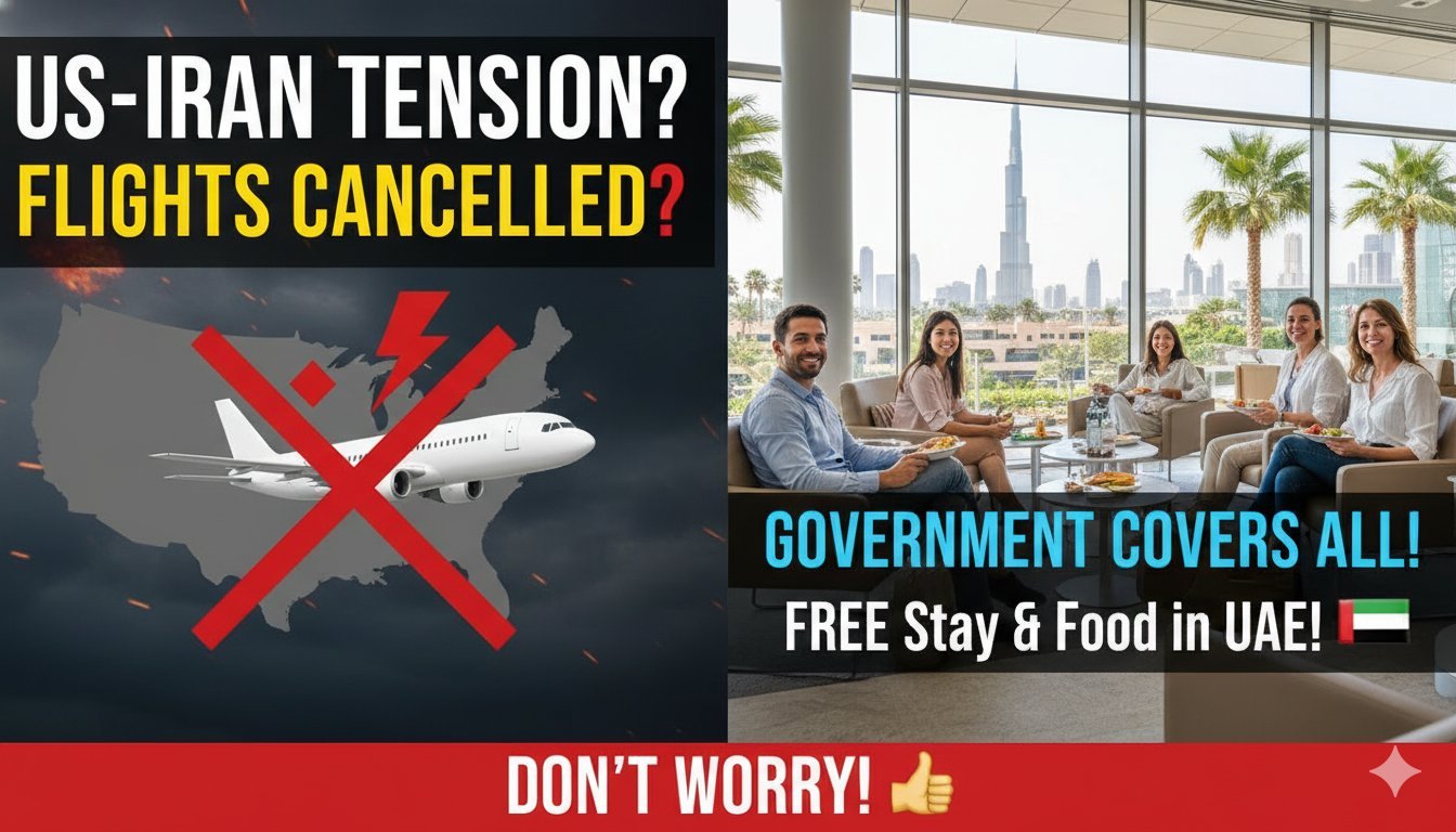 UAE में फंसे यात्रियों को होटल और भोजन की मुफ्त सुविधा प्रदान करती सरकार, US-Iran संघर्ष के बीच राहत