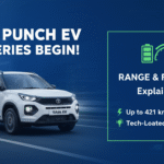 टाटा पंच ईवी फेसलिफ्ट 2026 मॉडल की साइड व्यू, नीले रंग में दिख रही इलेक्ट्रिक SUV